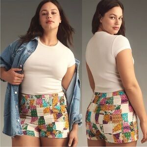 The Kit High-Rise Utility Shorts by Pilcro: Patchwork Edition Sz 34